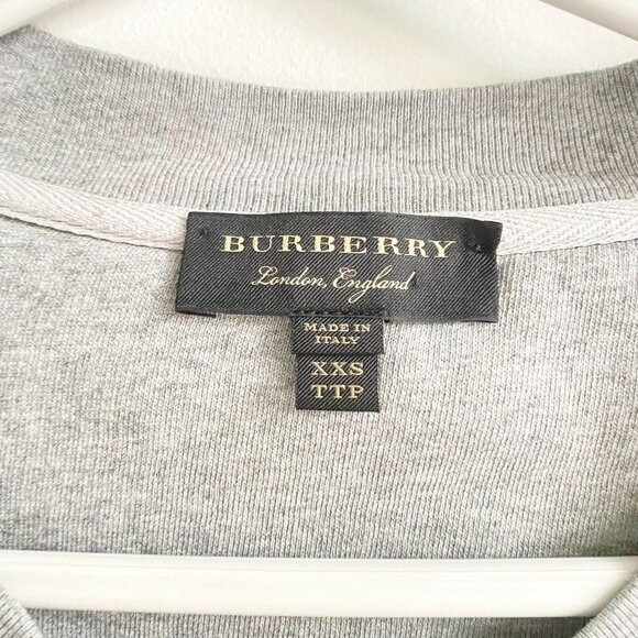 COPY - Burberry Grey Striped Front High Low pullover Sweatshirt XXS - Picture 3 of 7